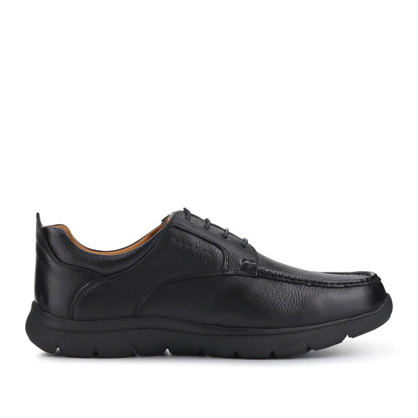 pavers Wide Fit Smart Leather Shoes - Black