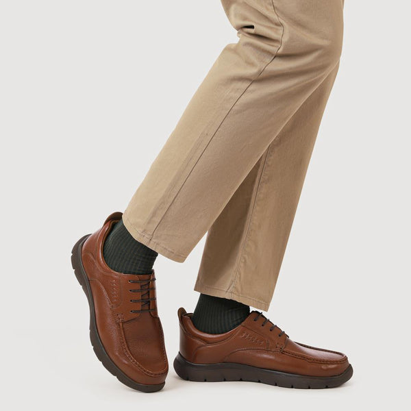 Pavers Wide Fit Smart Leather Shoes - Tan