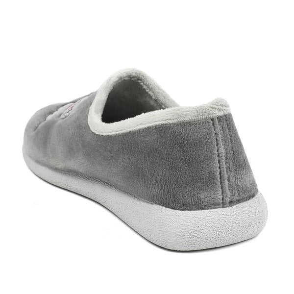 Pavers Wide Fit Soft Full Cat Slippers - Grey