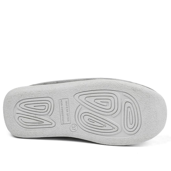 Pavers Wide Fit Soft Full Cat Slippers - Grey