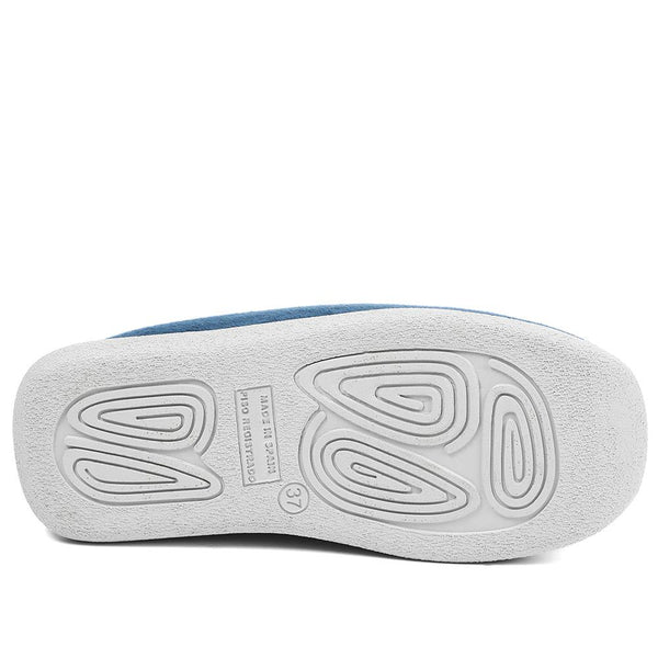 Pavers Wide Fit Soft Full Cat Slippers - Navy