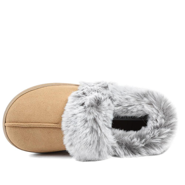 Pavers Wide Fit Soft Full Slippers - Chestnut