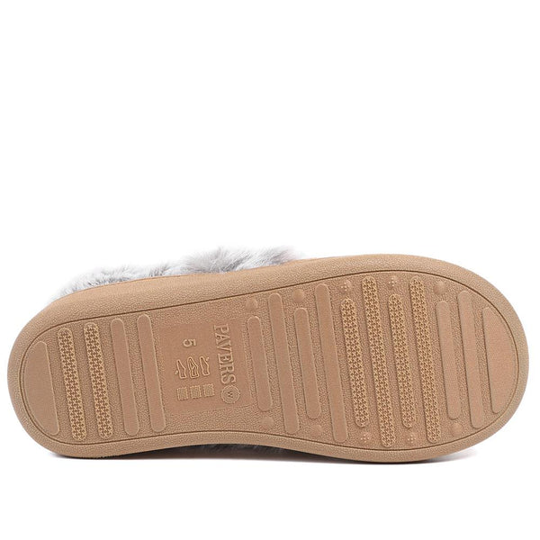 Pavers Wide Fit Soft Full Slippers - Chestnut