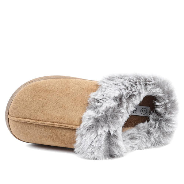 Pavers Wide Fit Soft Mule Slippers - Chestnut