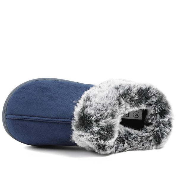 Pavers Wide Fit Soft Mule Slippers - Navy