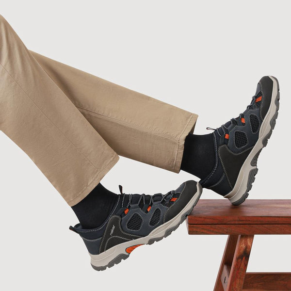 Pavers Wide-Fit Sports Trainers - Navy Multi