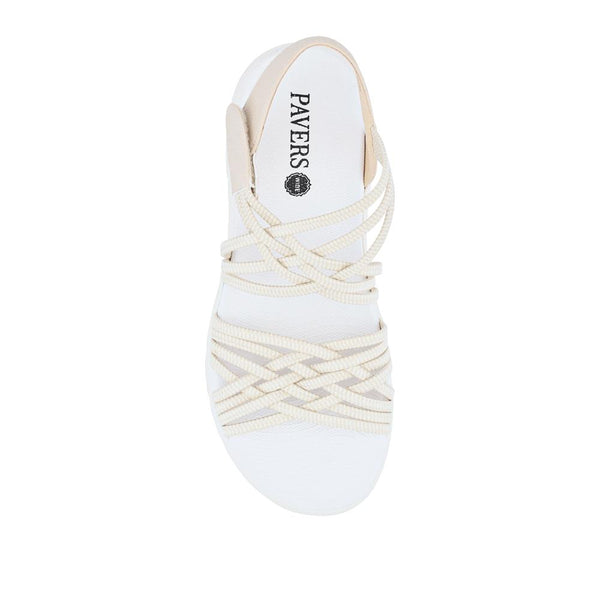 pavers Wide Fit Stretchy Cushioned Sandals - Beige