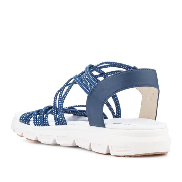 Pavers Wide Fit Stretchy Cushioned Sandals - Navy