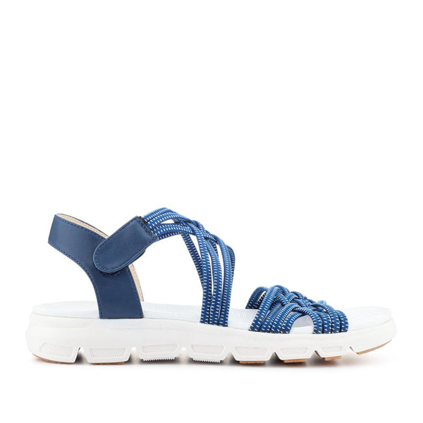 Pavers Wide Fit Stretchy Cushioned Sandals - Navy