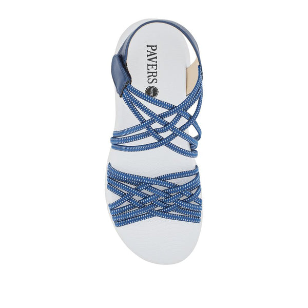 pavers Wide Fit Stretchy Cushioned Sandals - Navy