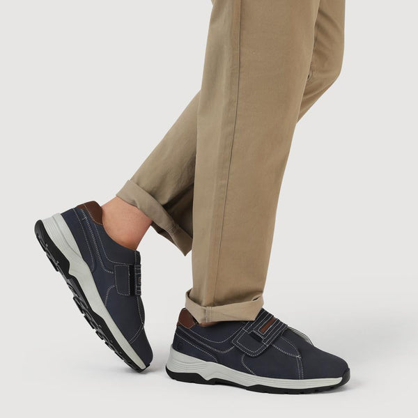 Pavers Wide-Fit Touch-Fasten Shoes - Navy