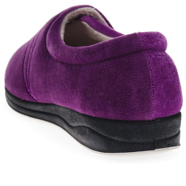 Pavers Wide Fit Warm Antibacterial Slippers - Purple