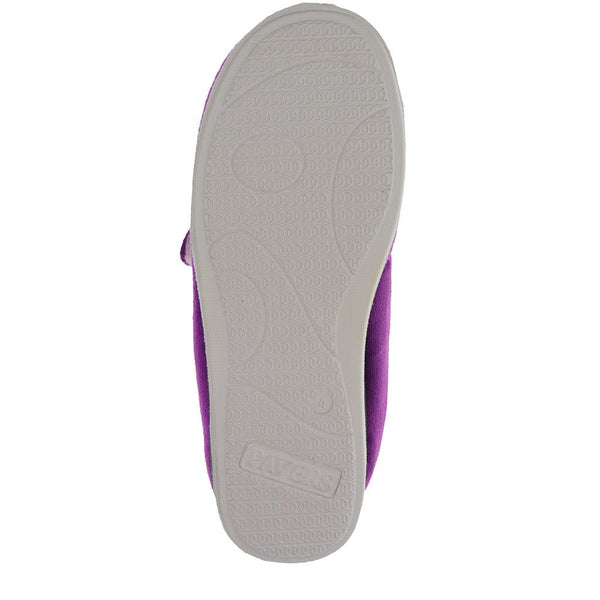 Pavers Wide Fit Warm Antibacterial Slippers - Purple
