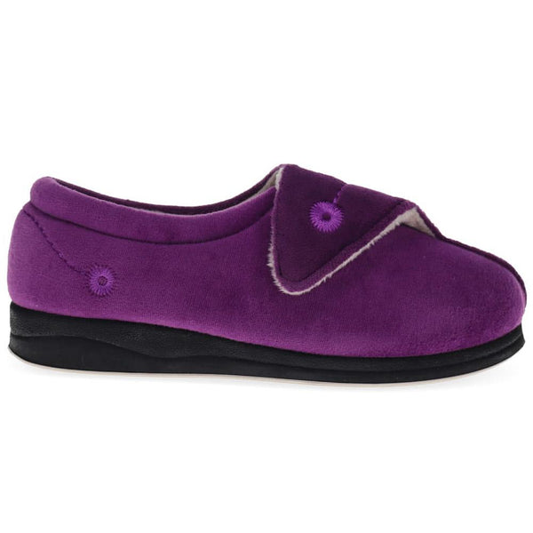 pavers Wide Fit Warm Antibacterial Slippers - Purple