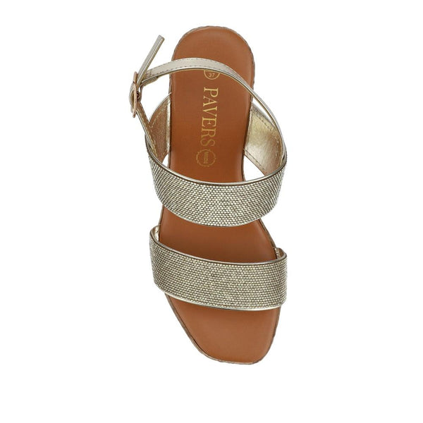 Pavers Wide Fit Wedge-Heeled Espadrilles - Gold