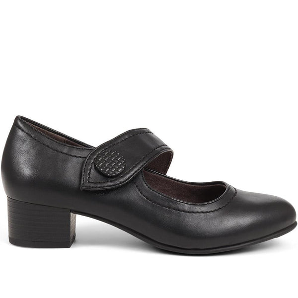 Pavers Wide Strap Mary Janes - Black
