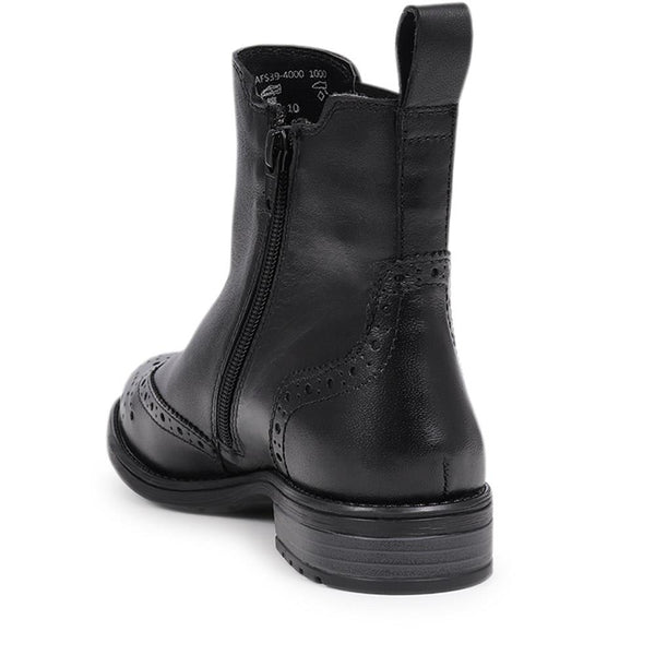 Pavers Wingtip Chelsea Boots - Black