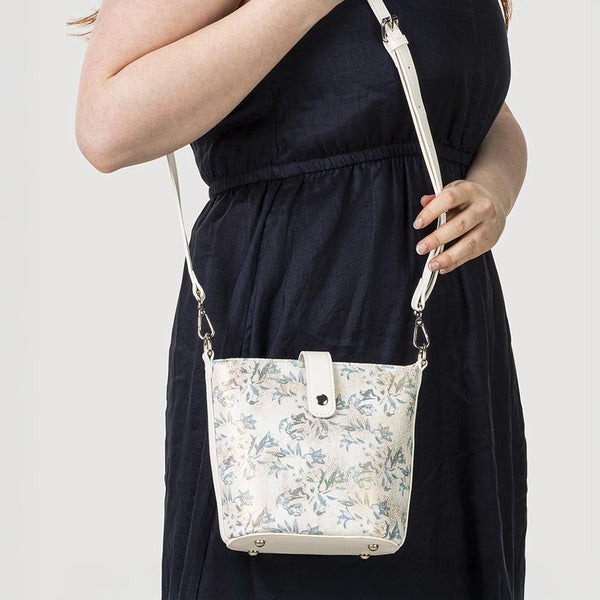 Pavers Woven Cross-Body Bag - Grey Floral