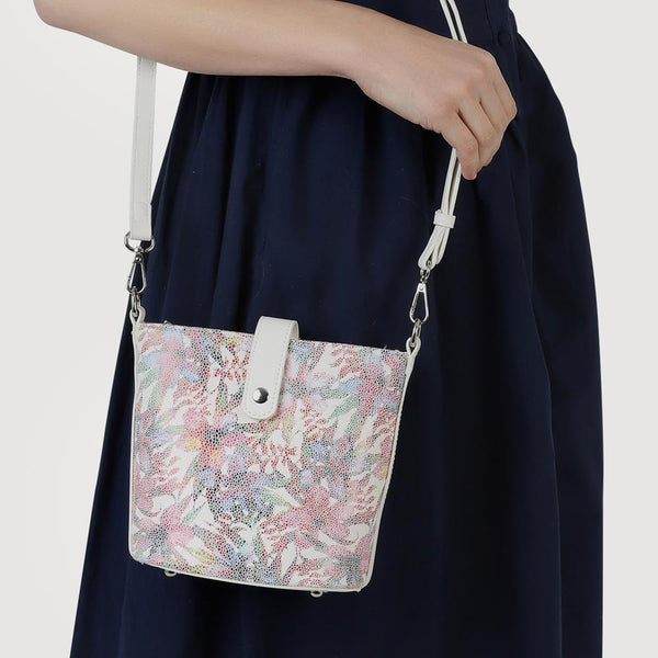 Pavers Woven Cross-Body Bag - White Floral