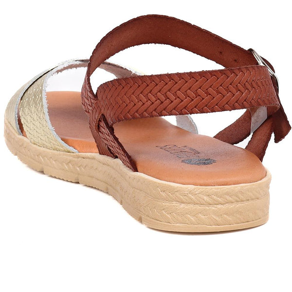 Pavers Woven Strap Sandals - Tan Multi