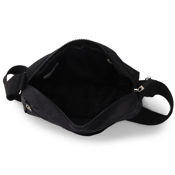 Pavers Zip Close Cross-Body Bag - Black