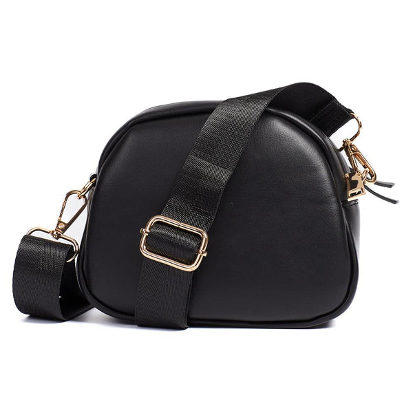 pavers Zip-Close Crossbody Bag - Black