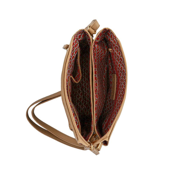 pavers Zip-Close Shoulder Bag - Beige