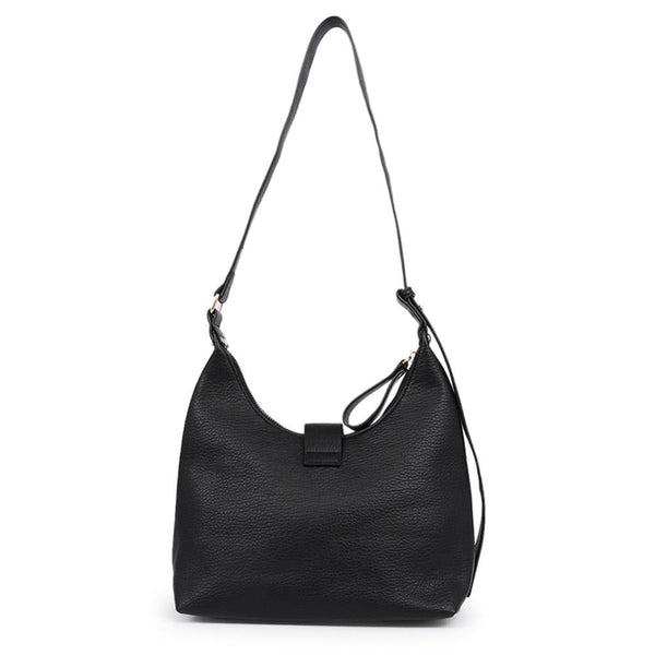 pavers Zip-Close Shoulder Bag - Black