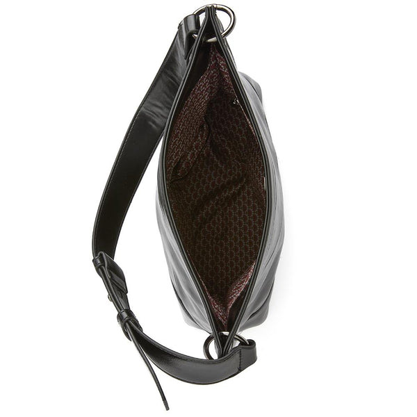 Pavers Zip-Close Shoulder Bag - Black