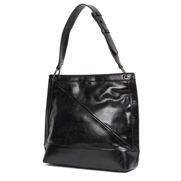 pavers Zip-Close Shoulder Bag - Black