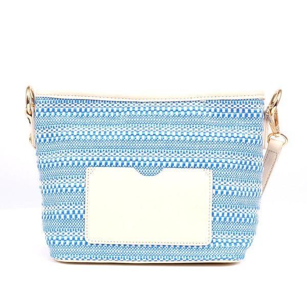 pavers Zip-Close Shoulder Bag - Blue-White