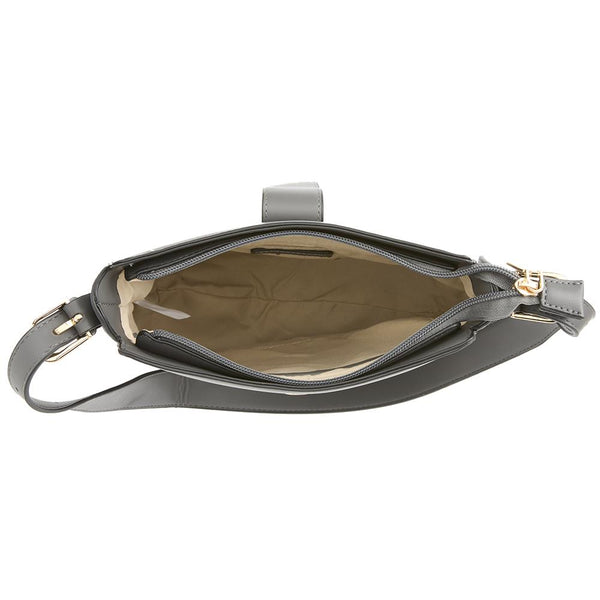 Pavers Zip-Close Shoulder Bag - Grey