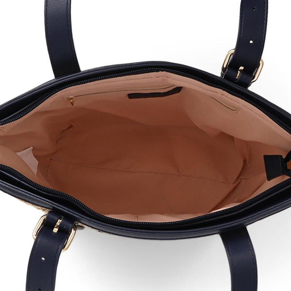 Pavers Zip-Close Shoulder Bag - Navy