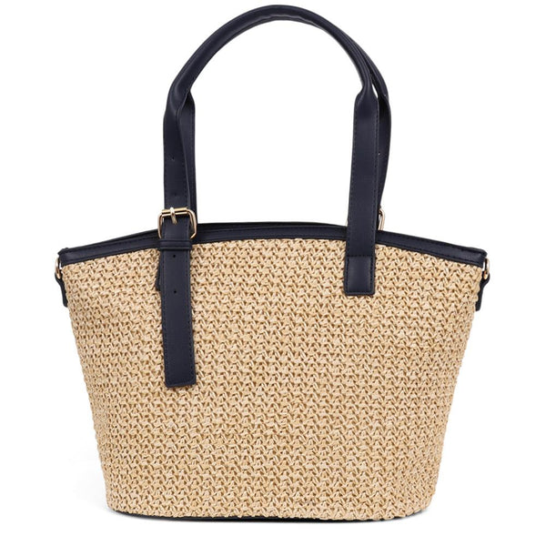 pavers Zip-Close Shoulder Bag - Navy