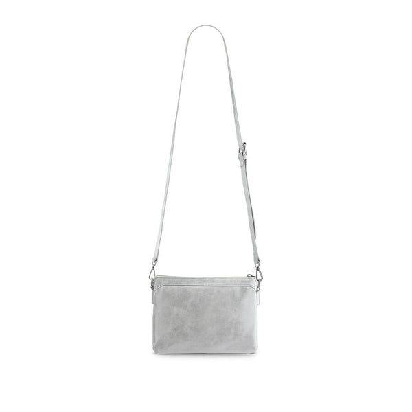 pavers Zip-Close Shoulder Bag - Silver Shimmer