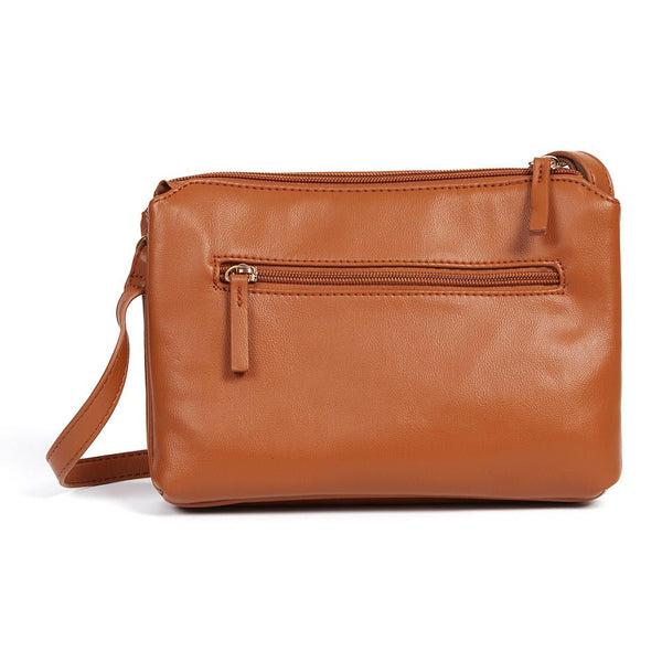 pavers Zip-Close Shoulder Bag - Tan