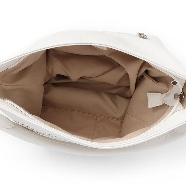 Pavers Zip-Close Shoulder Bag - White