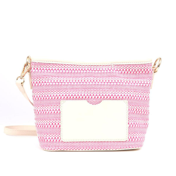 pavers Zip-Close Shoulder Bag - White-Pink