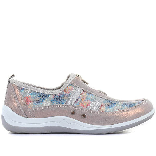 pavers Zip Fastening Trainers - Grey Multi