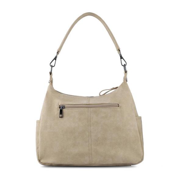 Pavers Zip-Pocketed Handbag - Beige
