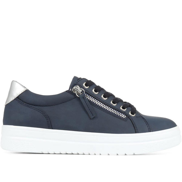 pavers Zip-Up Chunky Platform Trainers - Navy