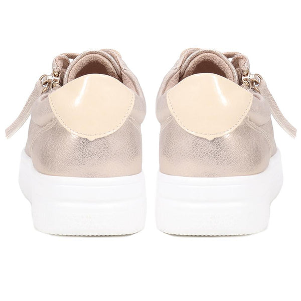 Pavers Zip-Up Chunky Platform Trainers - Soft Gold