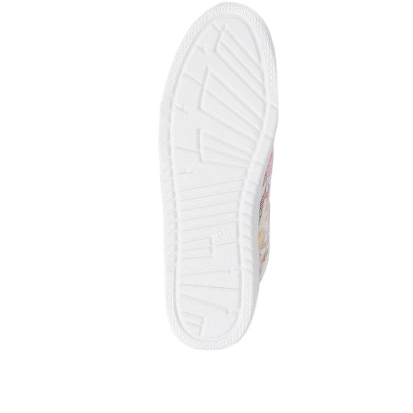 Pavers Zip-Up Chunky Platform Trainers - White Multi