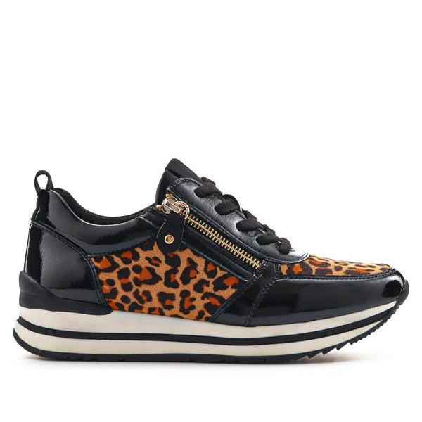 pavers Zip-Up Laced Trainers - Leopard