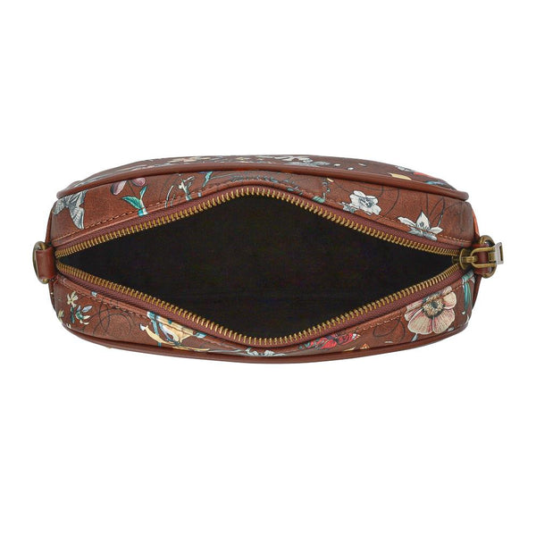 Pavers Zip Up Shoulder Bag - Burgundy Floral