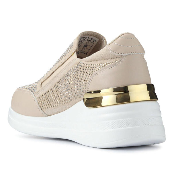 Pavers Zip-Up Trainers - Beige