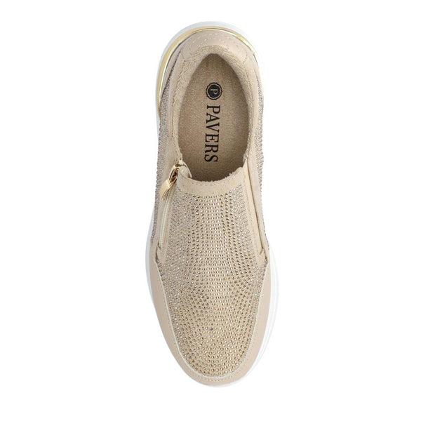 Pavers Zip-Up Trainers - Beige