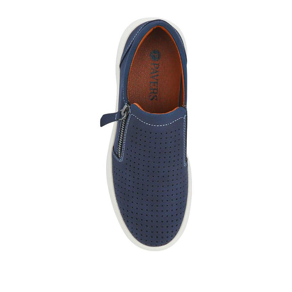 Pavers Zipped Slip-On Trainers - Navy