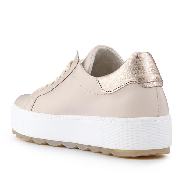 Pavers Quench Gabor Leather Platform Trainers - Cream