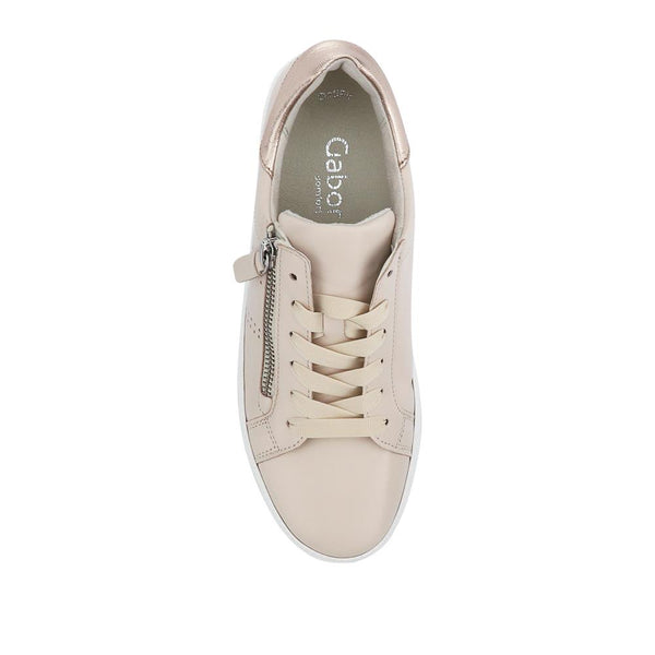 Pavers Quench Gabor Leather Platform Trainers - Cream